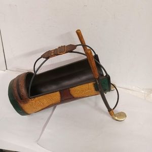 Vintage Golf Clubs Bag Wine Caddy